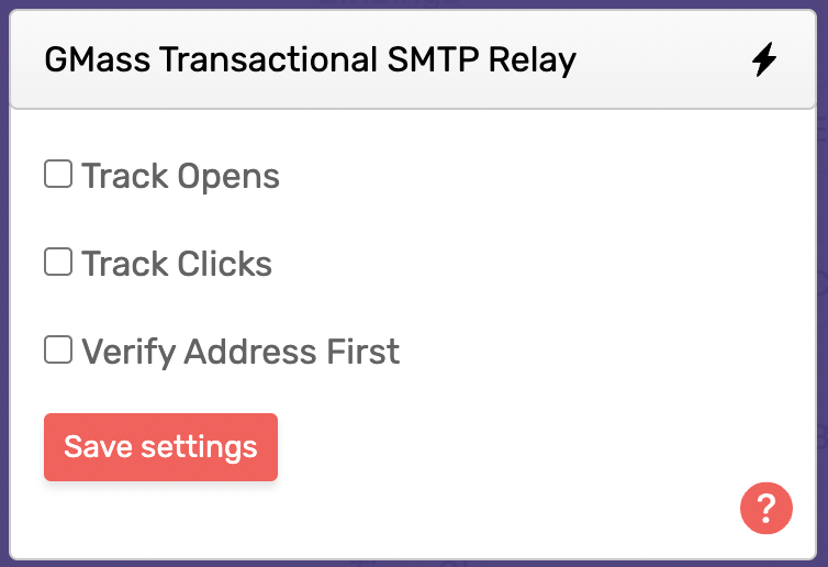 Transactional SMTP relay settings