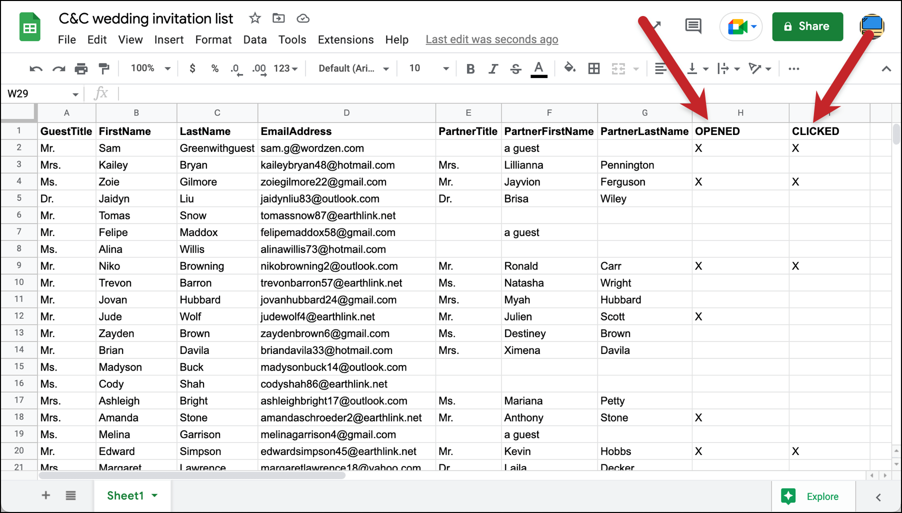 Reporting in the Google Sheet