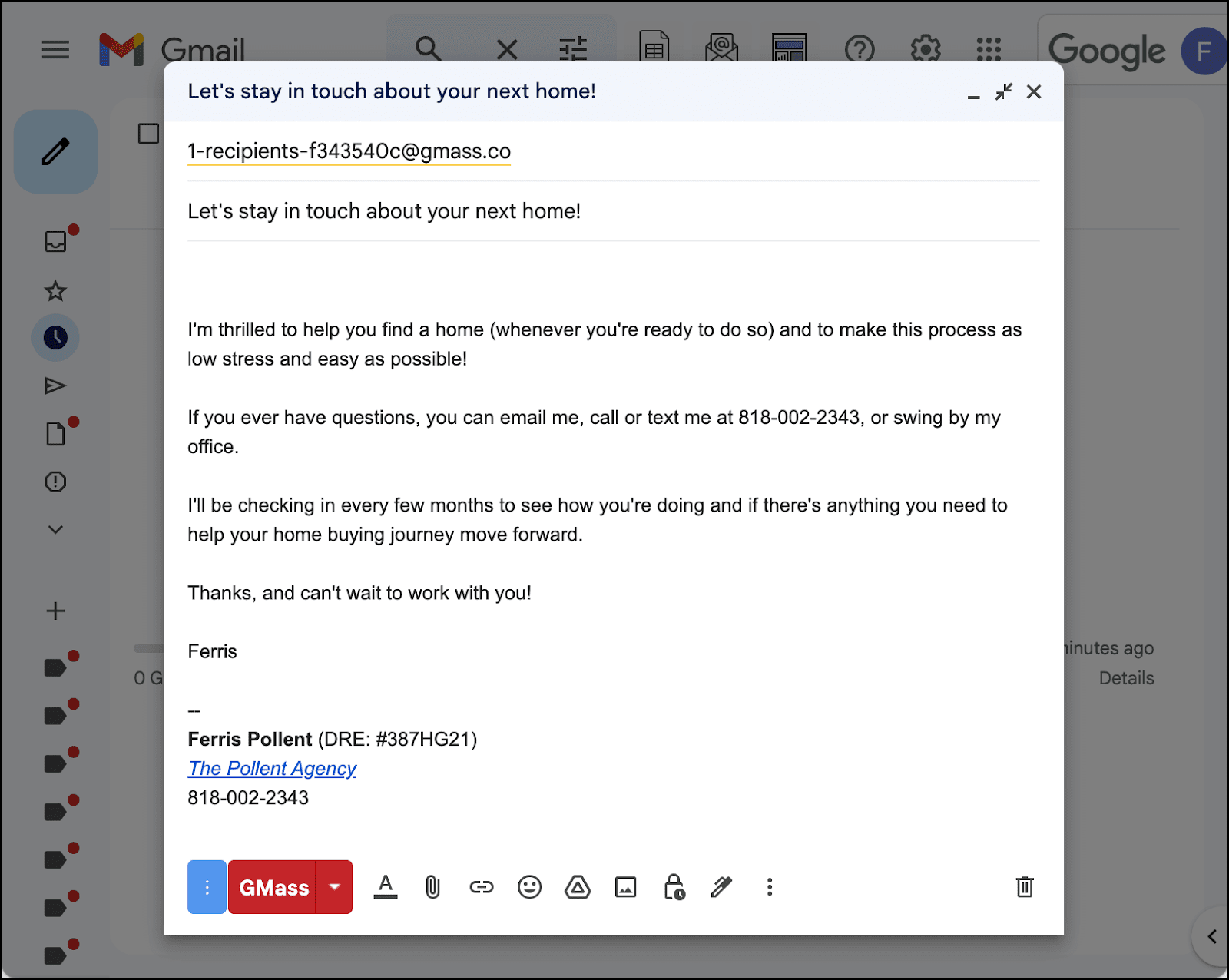 Write your initial email