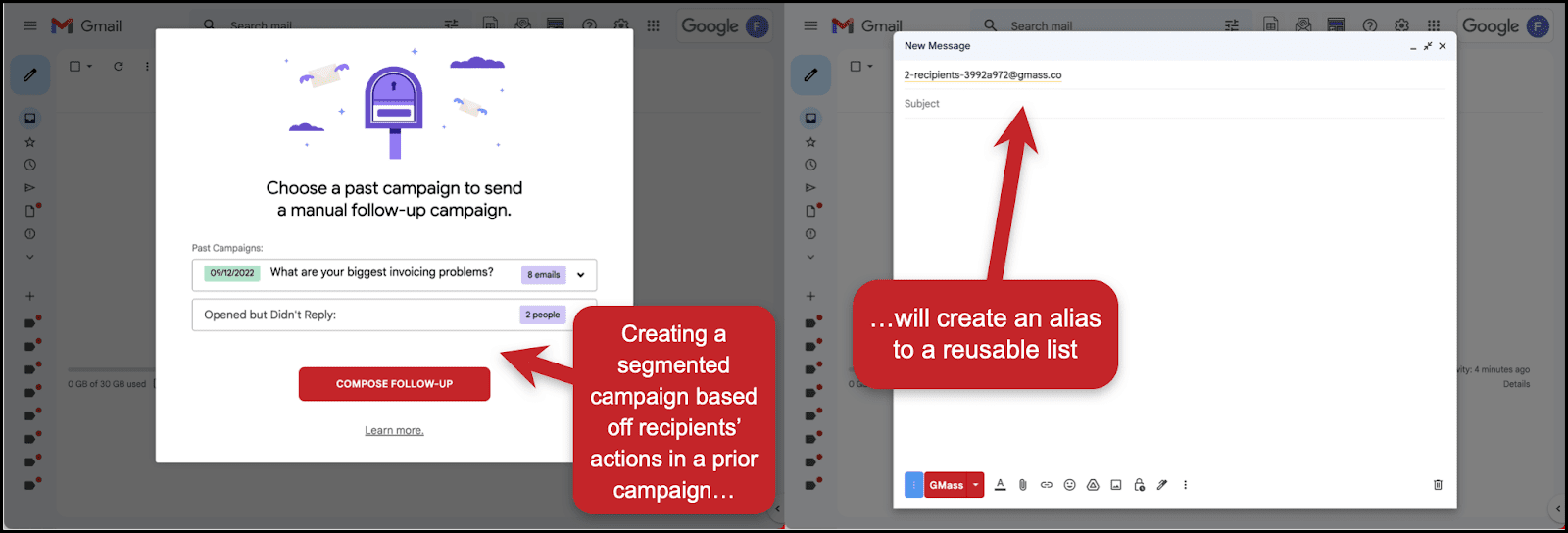 Segmented campaigns create reusable lists