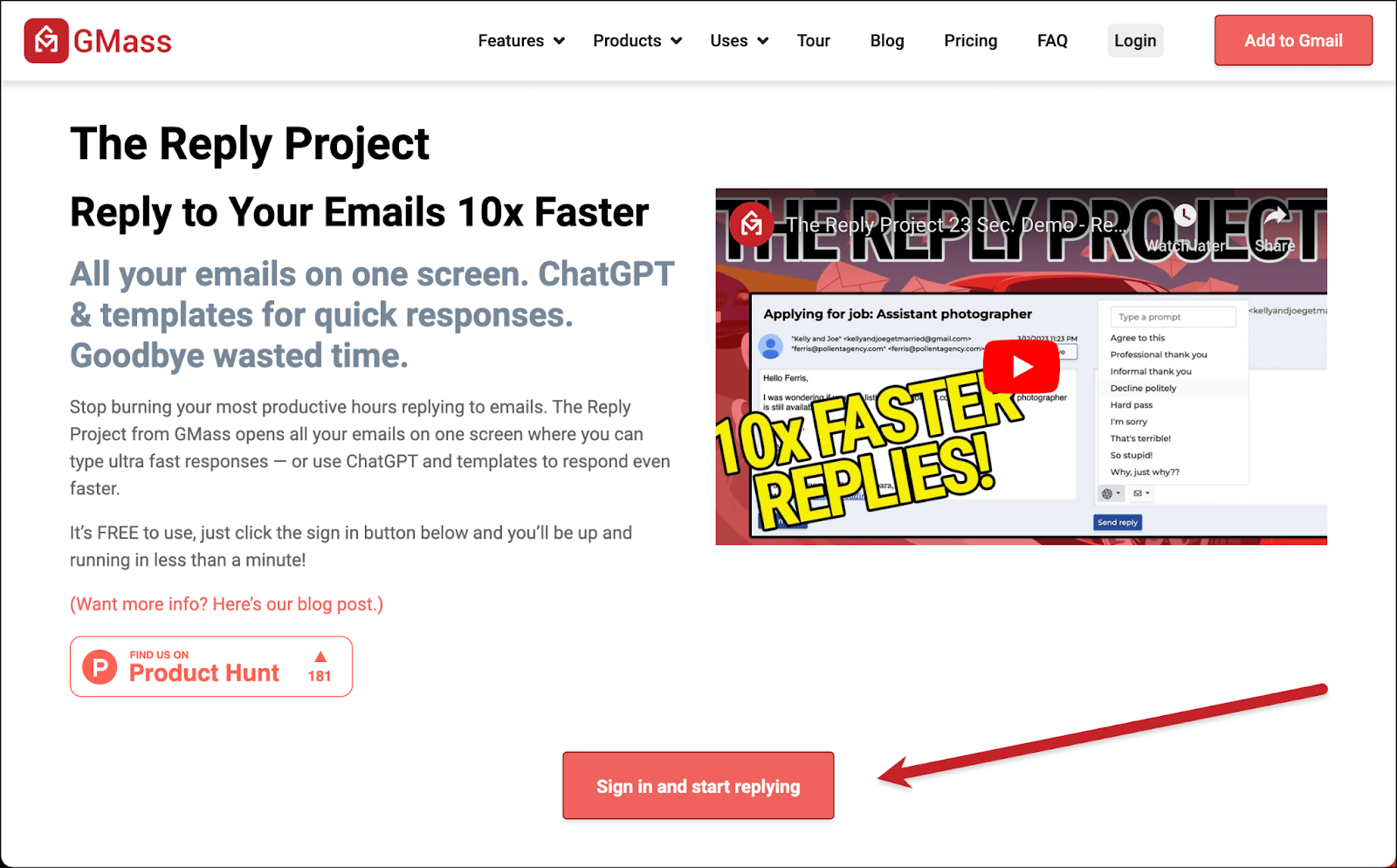 Sign in to The Reply Project