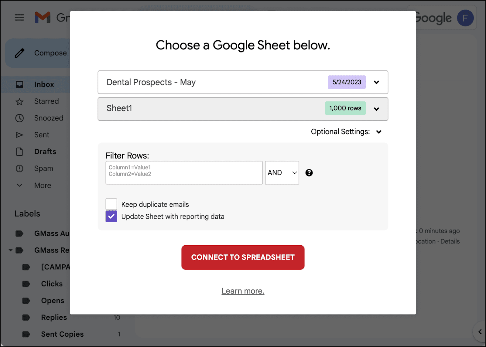 Connecting to Google Sheet