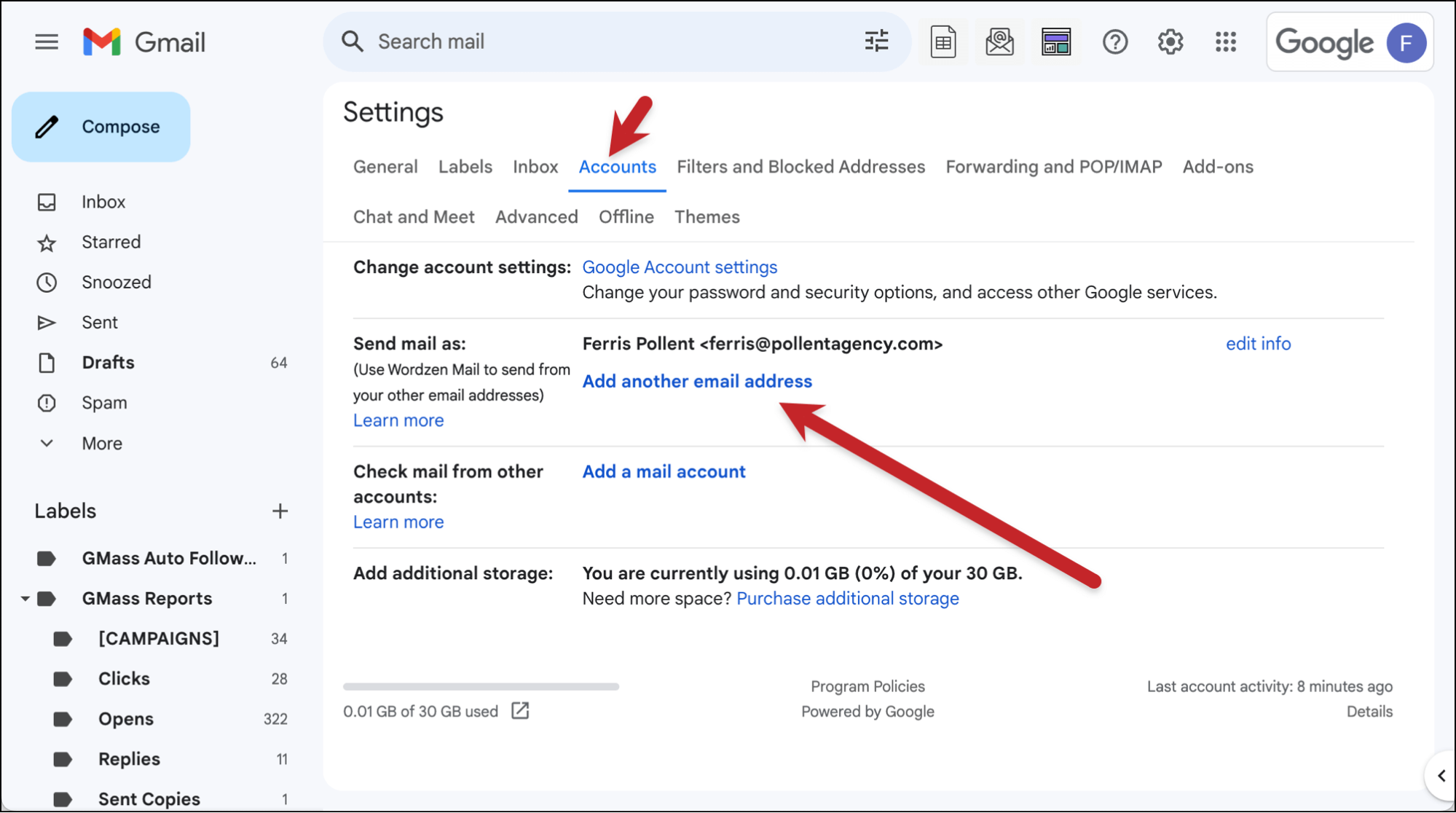 how to enable email alias in gmail