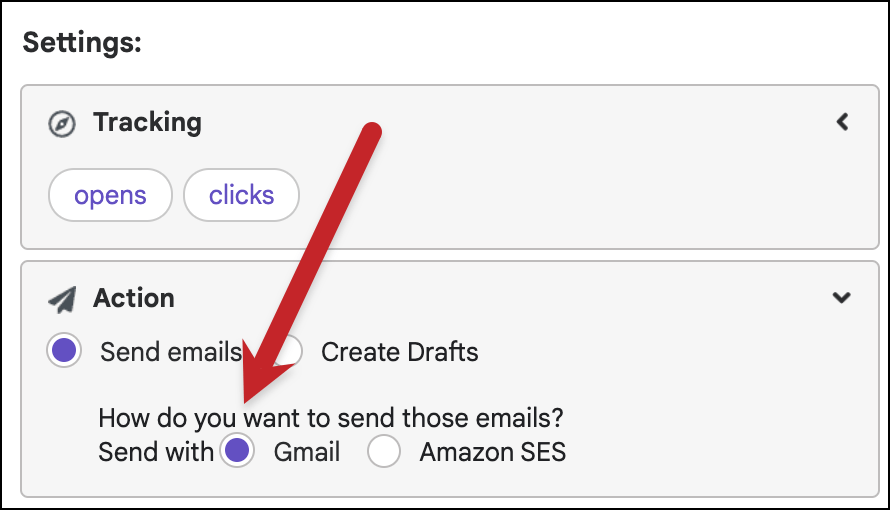 Make sure GMass sends via Gmail