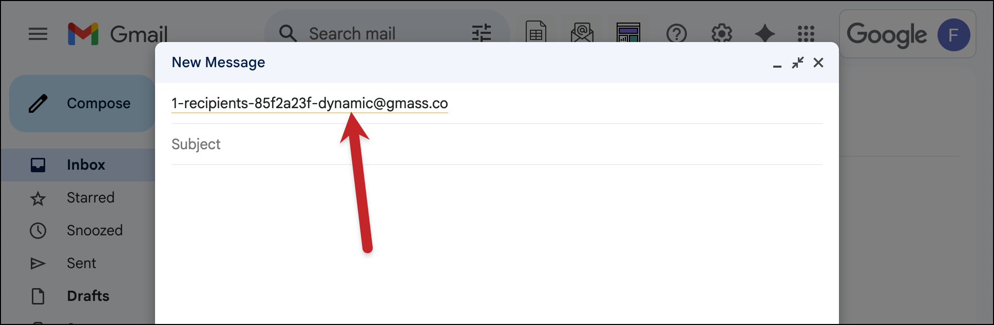 Change the email address to make it dynamic