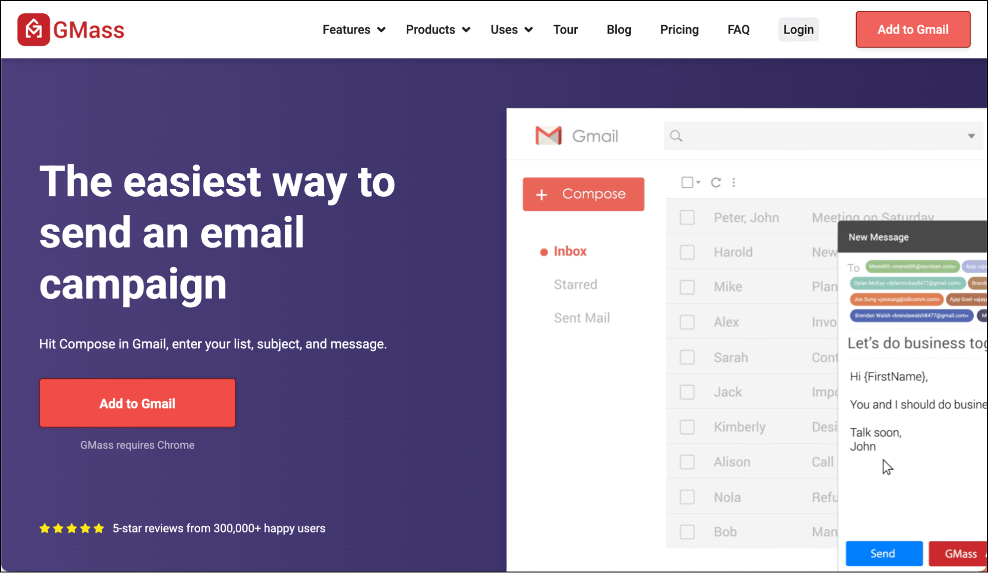 GMass - the best mail merge for Gmail overall