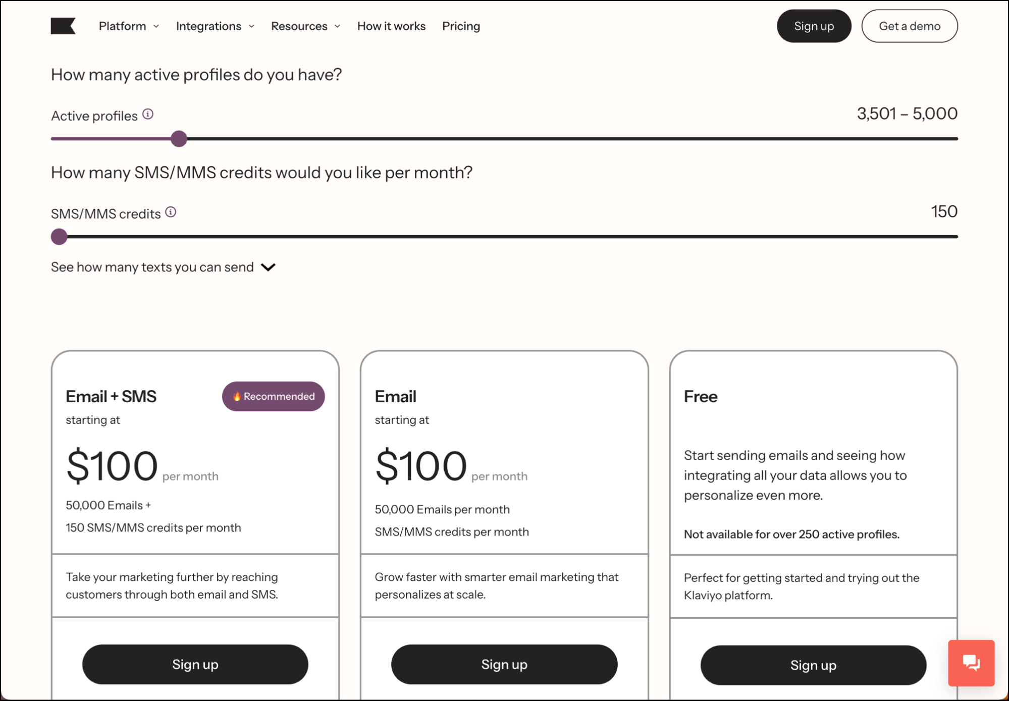 Klaviyo is the most expensive option for bulk email