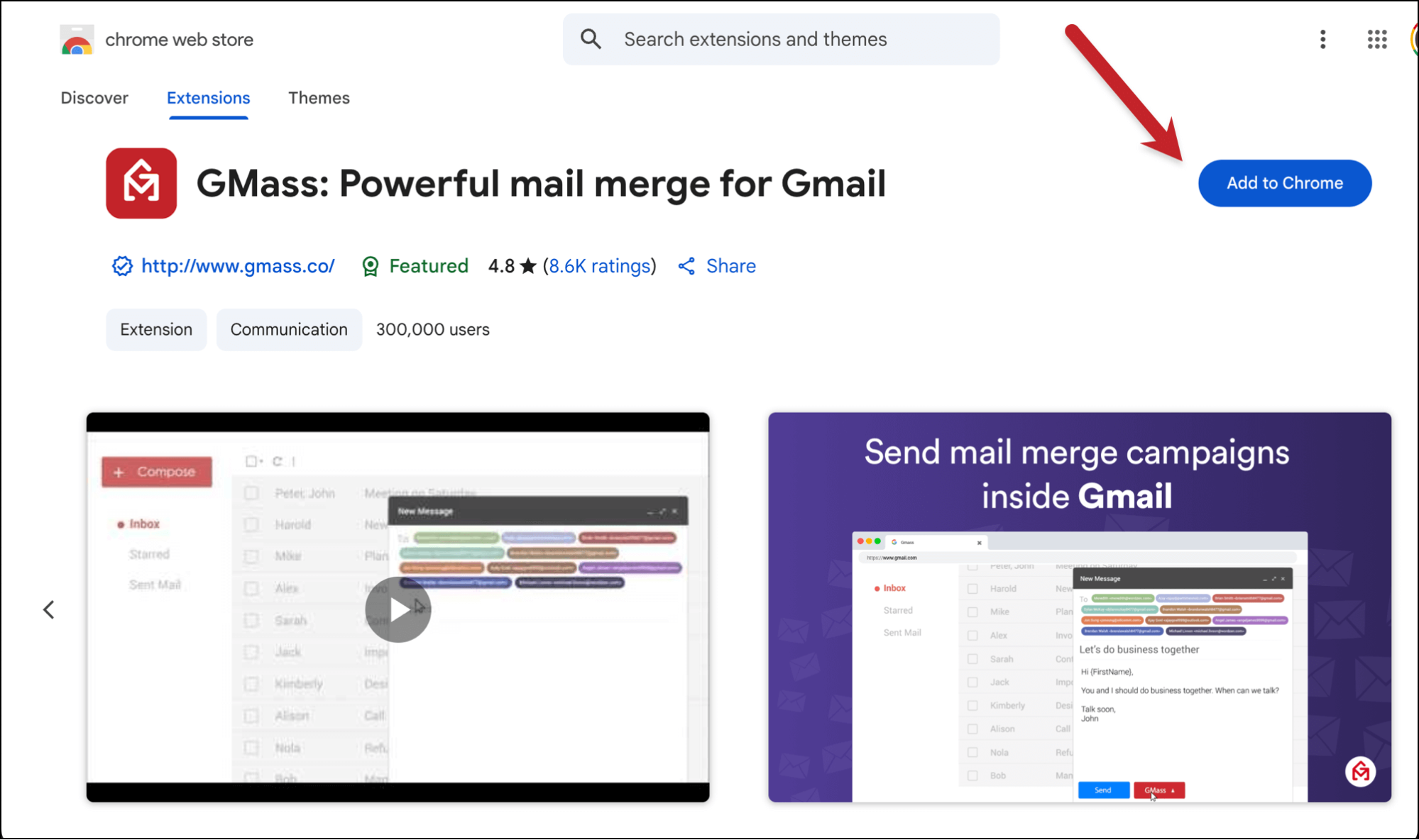 Add GMass to Chrome