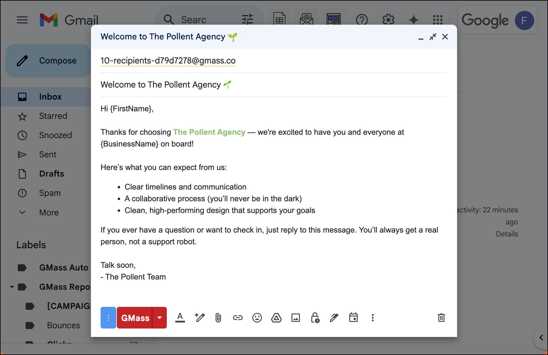 Compose the first message in your evergreen email sequence