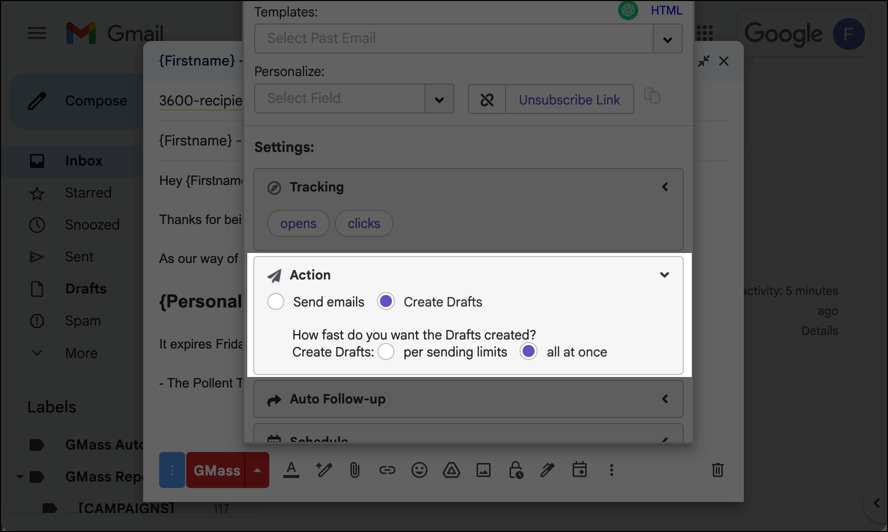 Create drafts