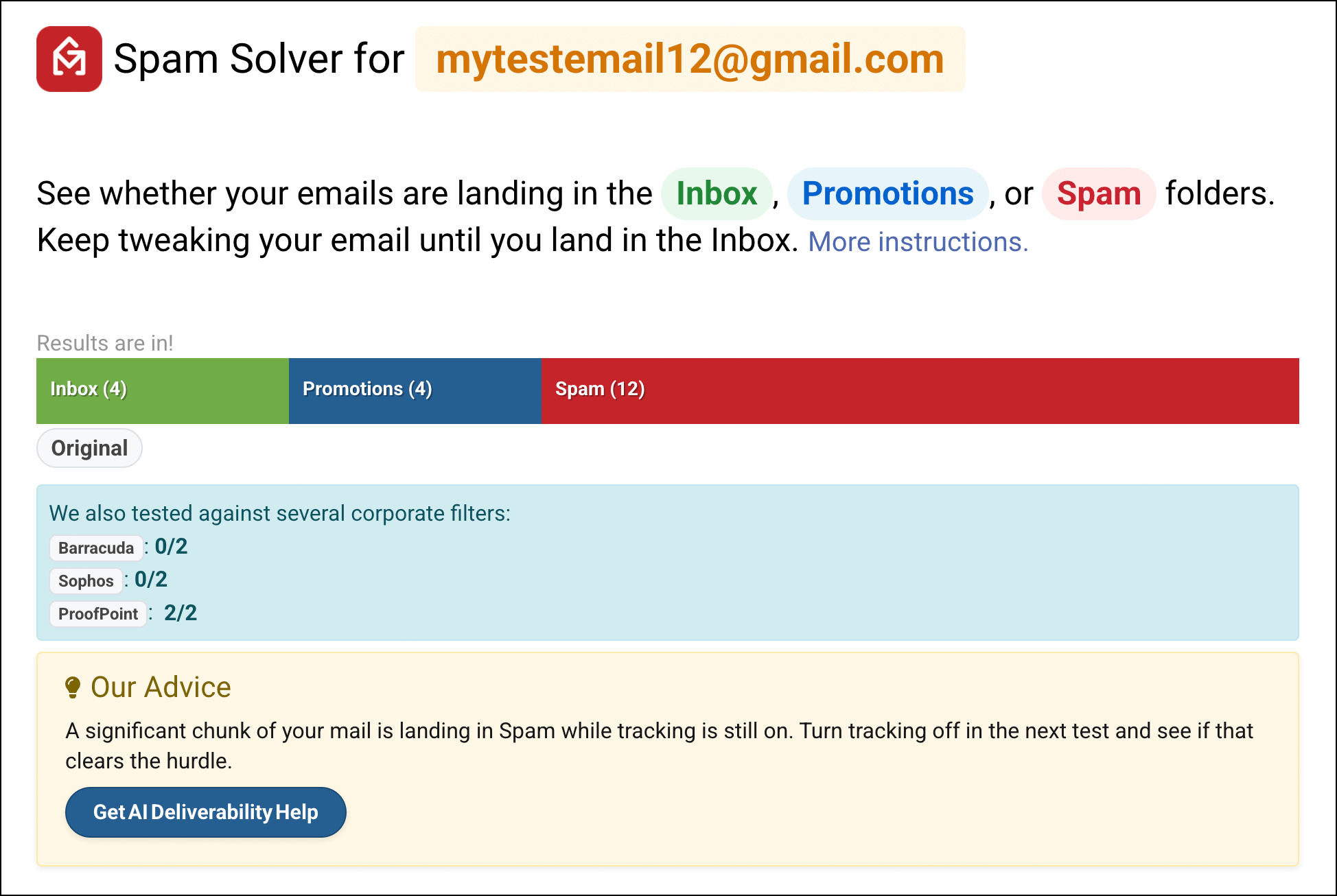 Spam Solver to test your campaigns