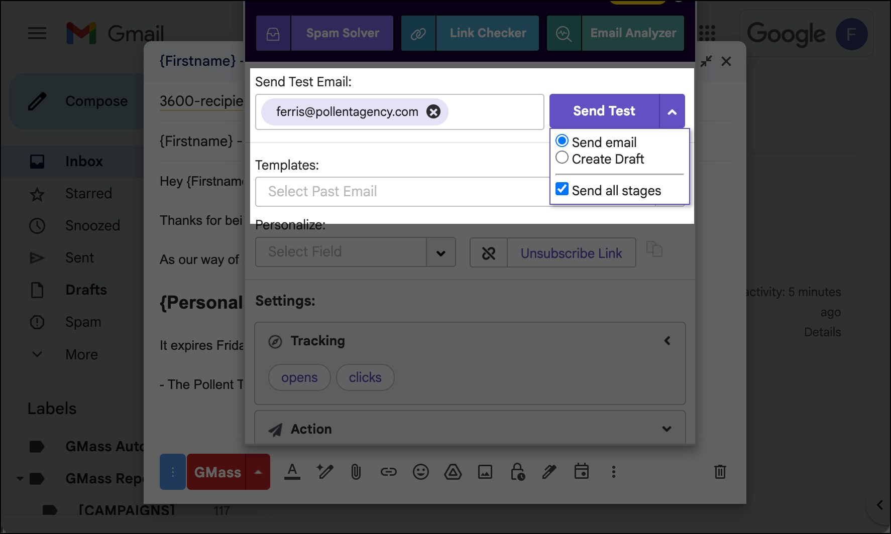 Testing a sequence for mail merge errors