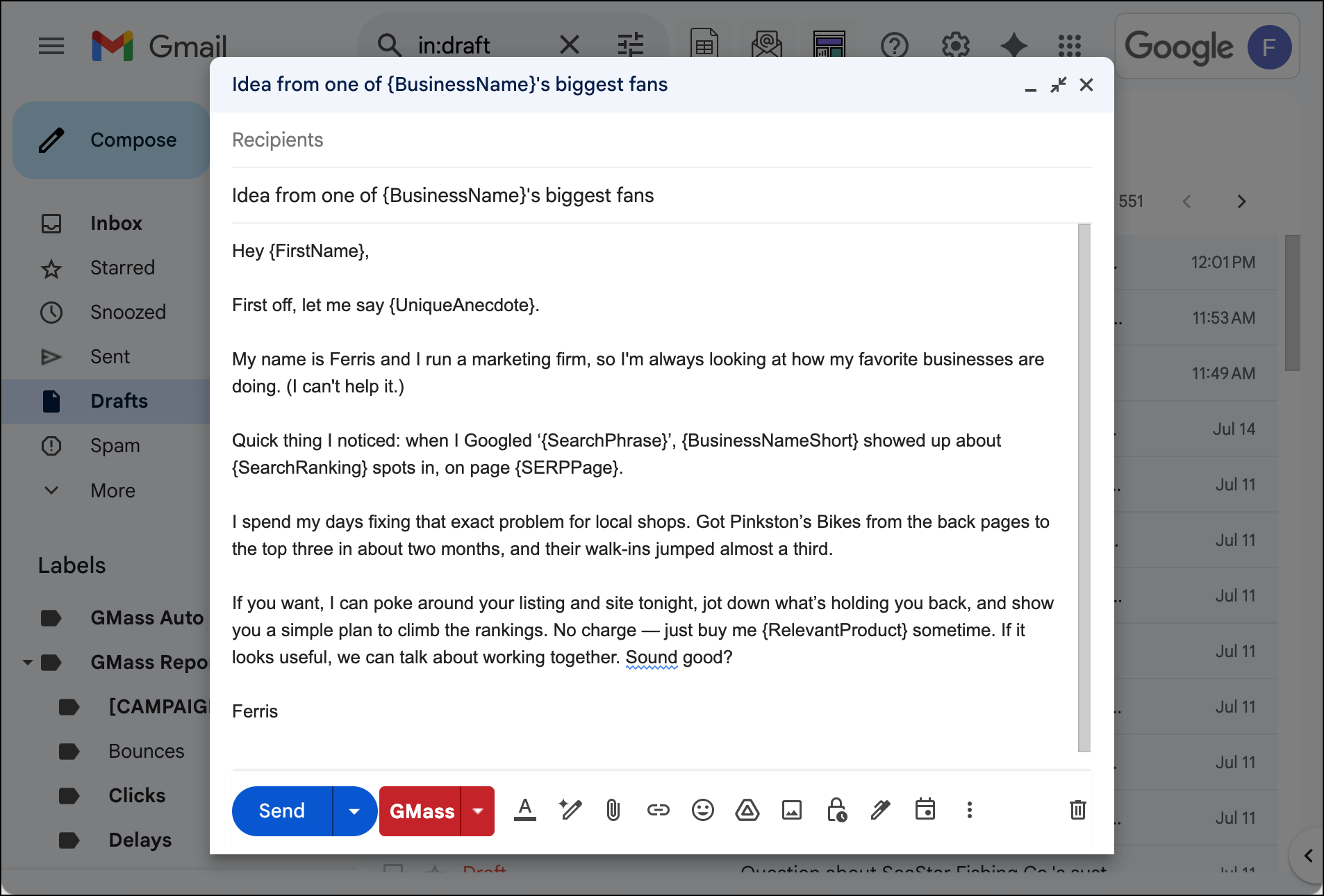 Another great bulk email marketing template