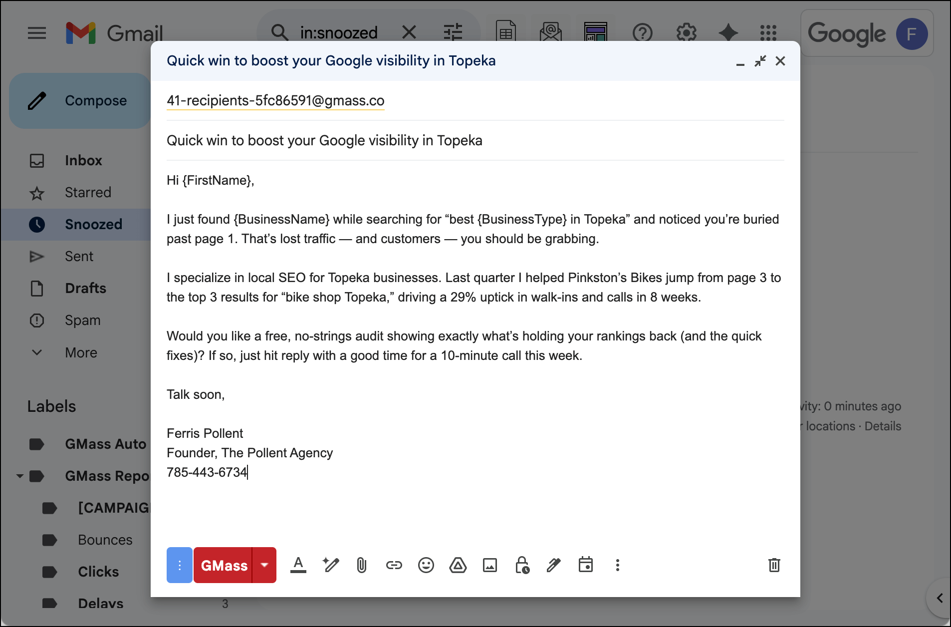 Turning a one-on-one email into one that feels more personal
