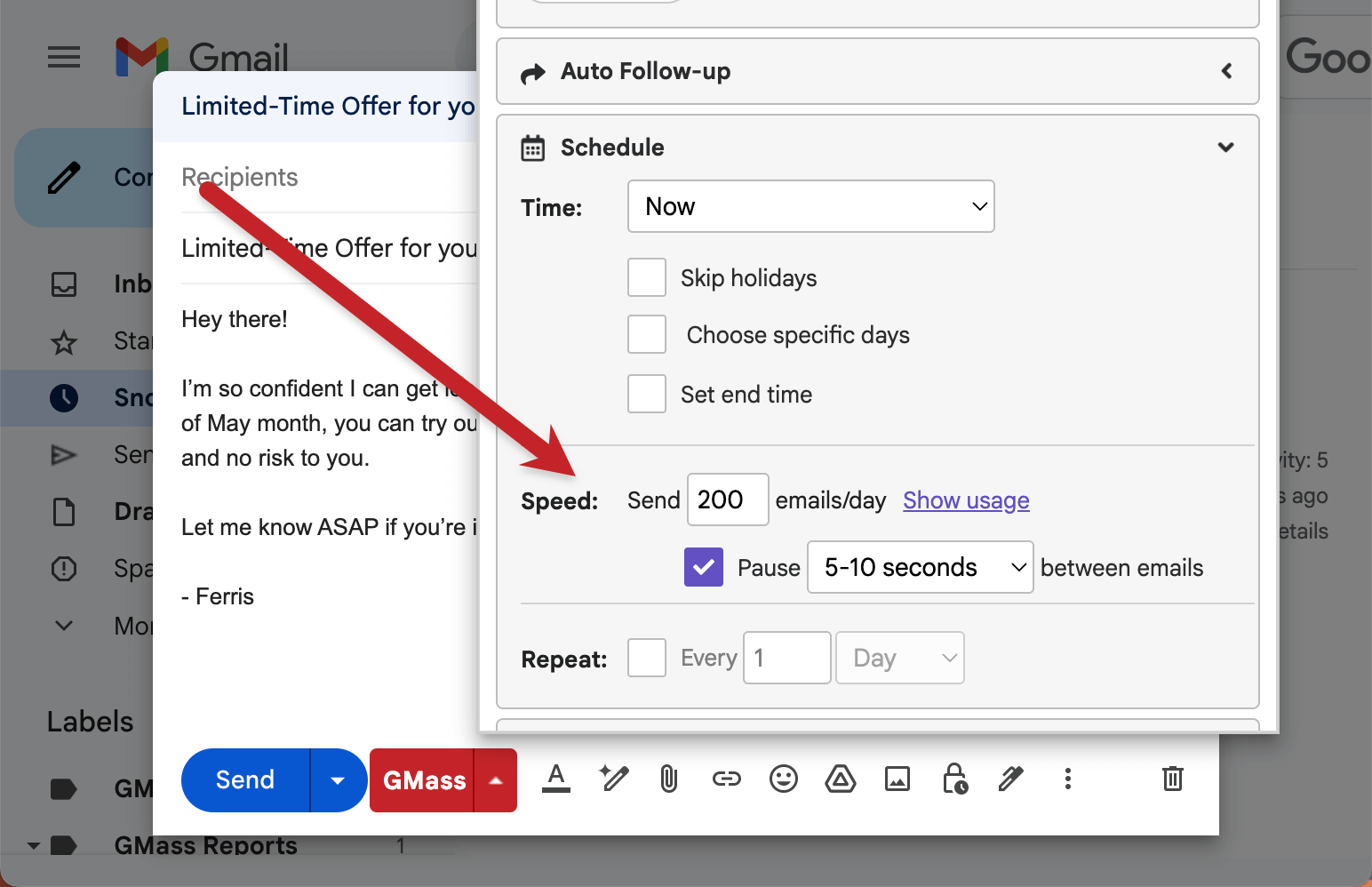 Setting your own daily limit