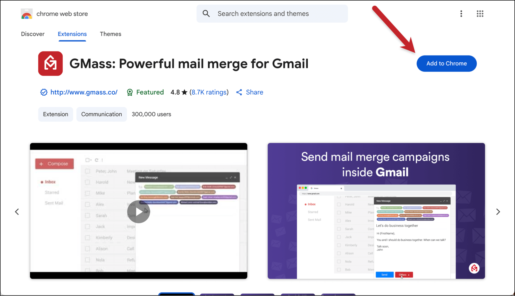 Add GMass to Chrome to send the best Google and Gmail mail merges