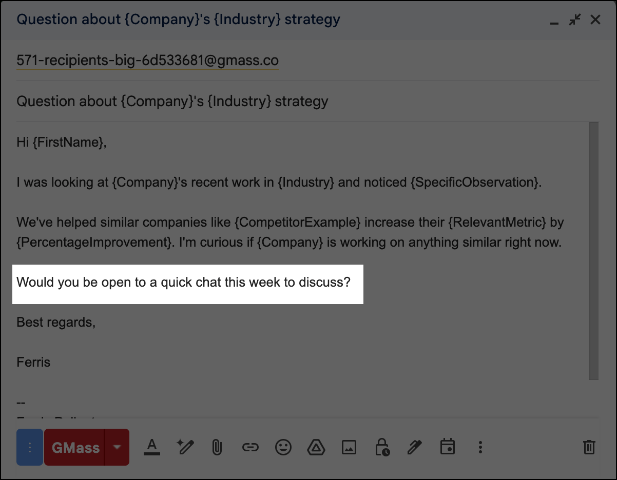 A CTA in your template