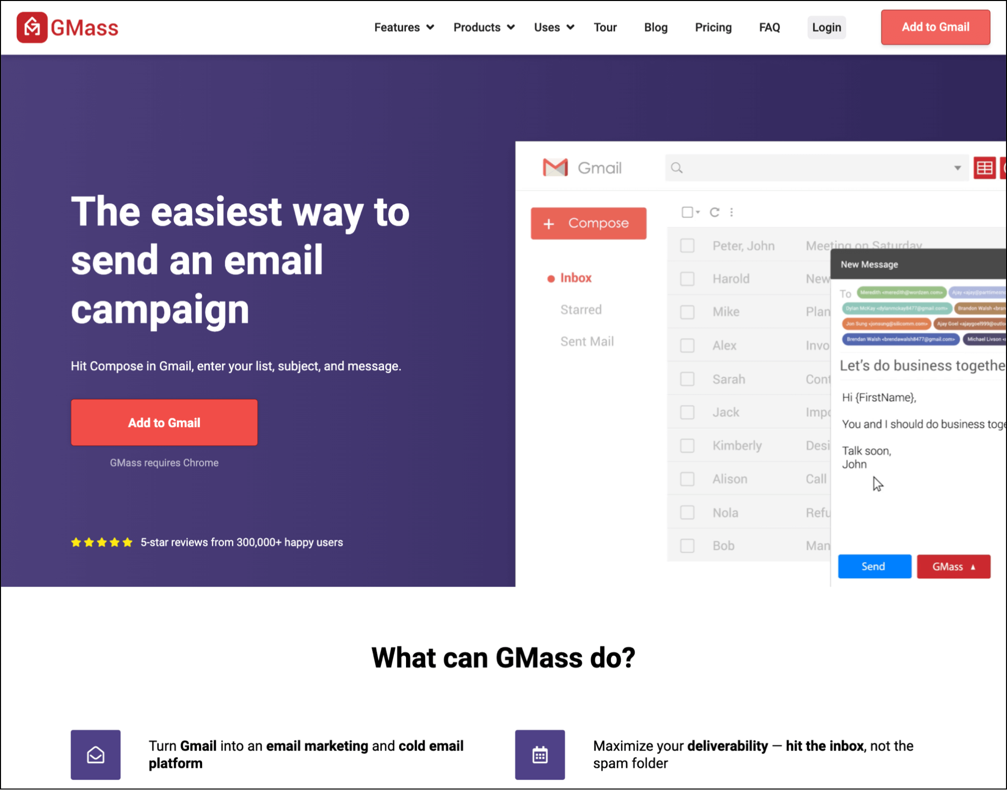 GMass is the best software for sending emails to customers