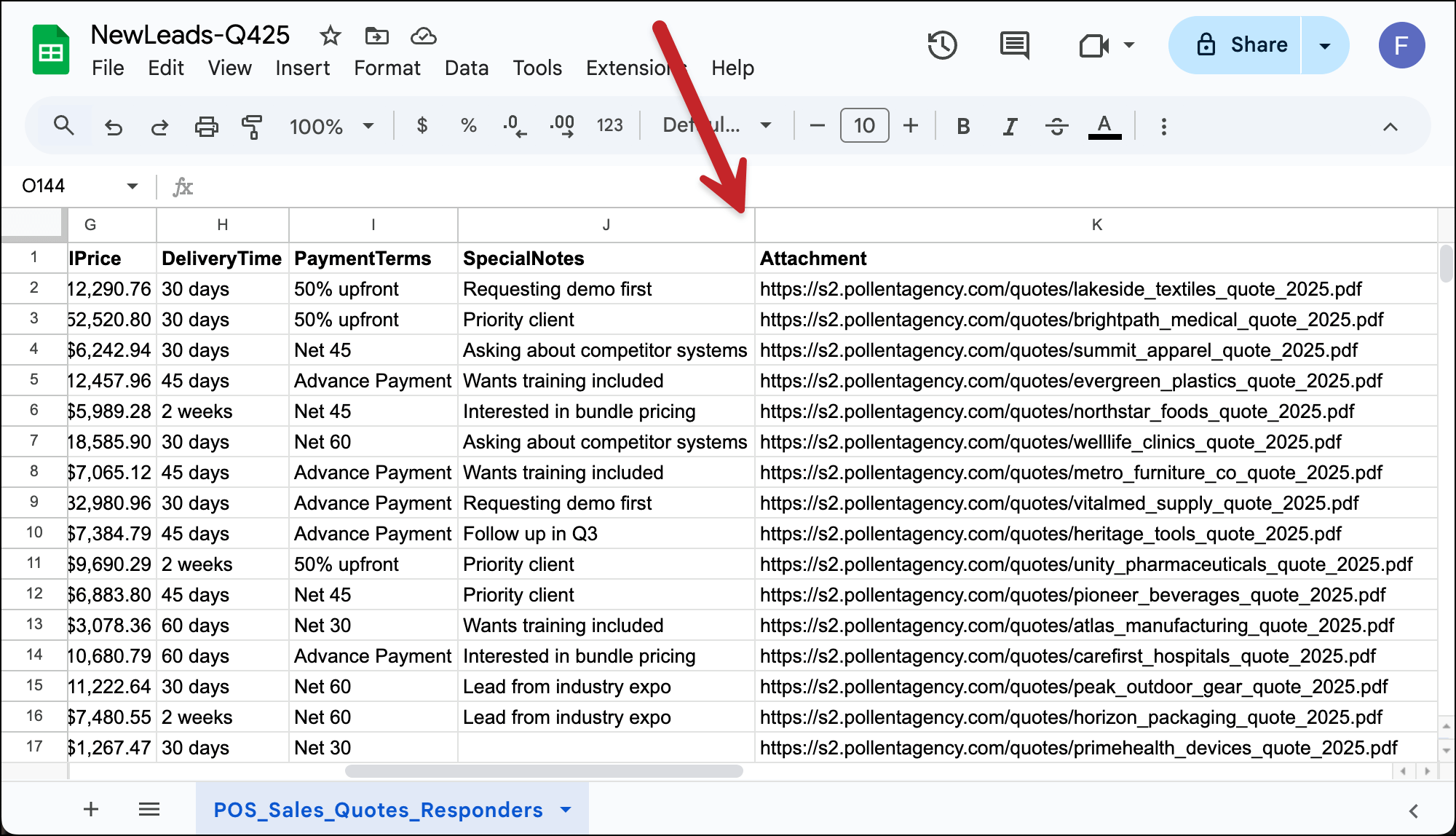 Add an attachment column to send personalized attachments
