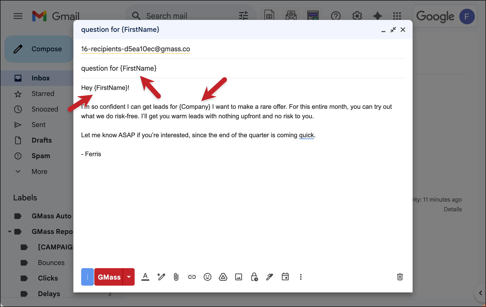 Use mail merge tags