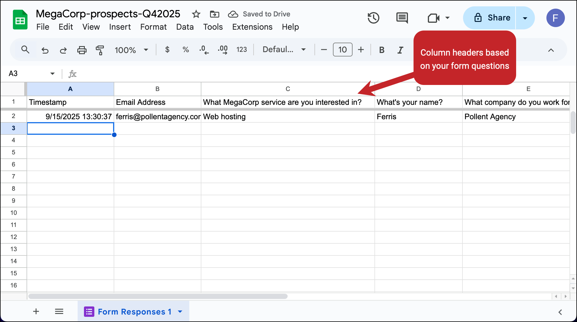 Look at the Google Sheet that's generated
