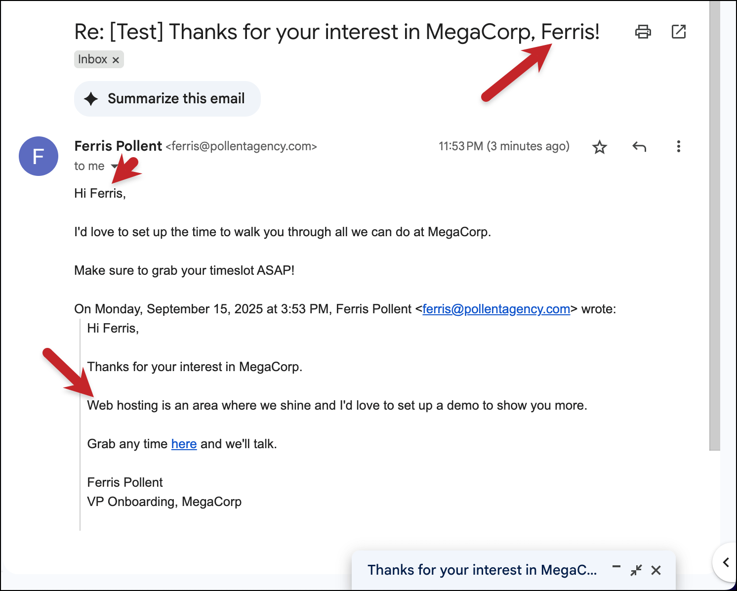Check out your test result