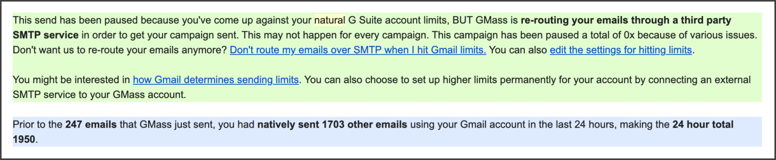 Reroute through GMass's SMTP server.