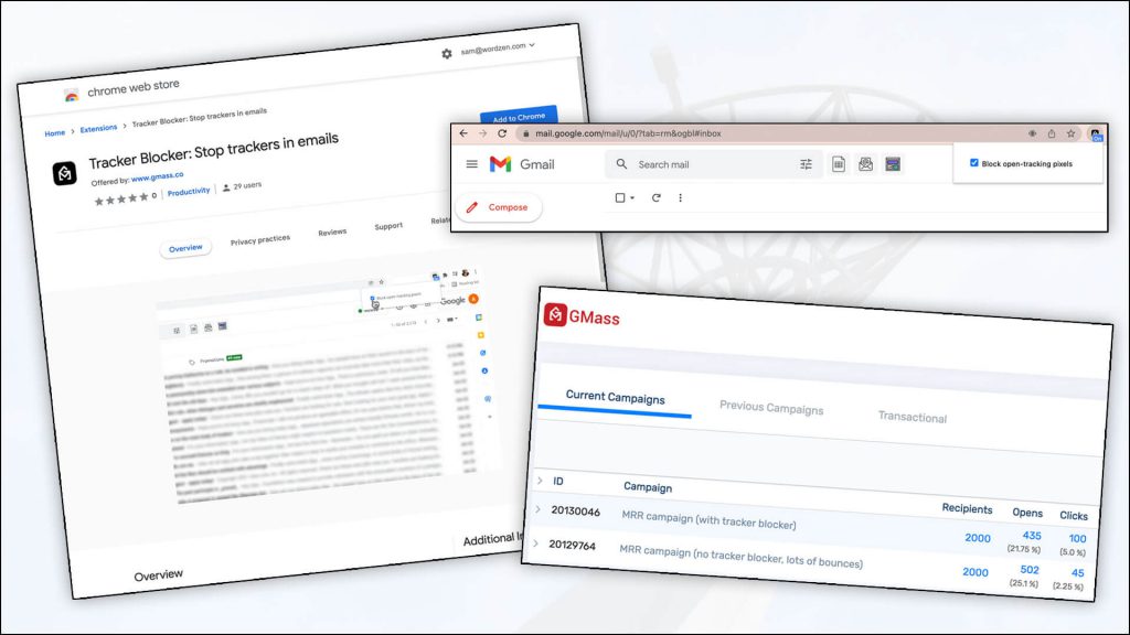 Tracker Blocker free Chrome extension for better open tracking GMass