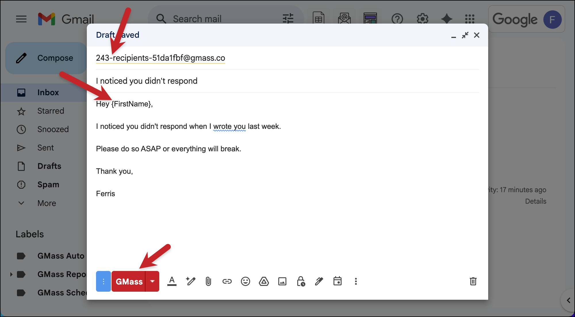 Compose your follow-up campaign