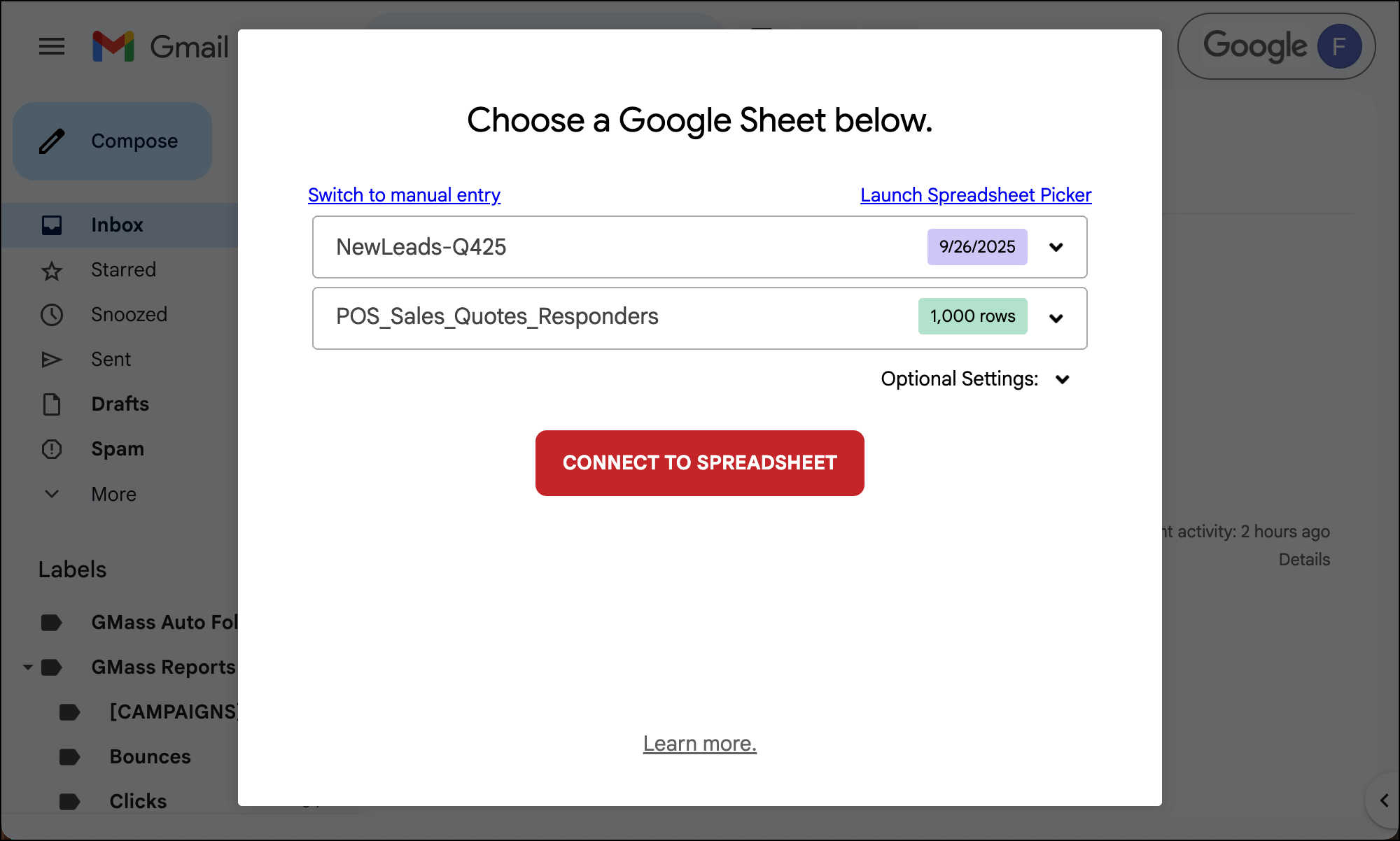 Connect to your original campaign
