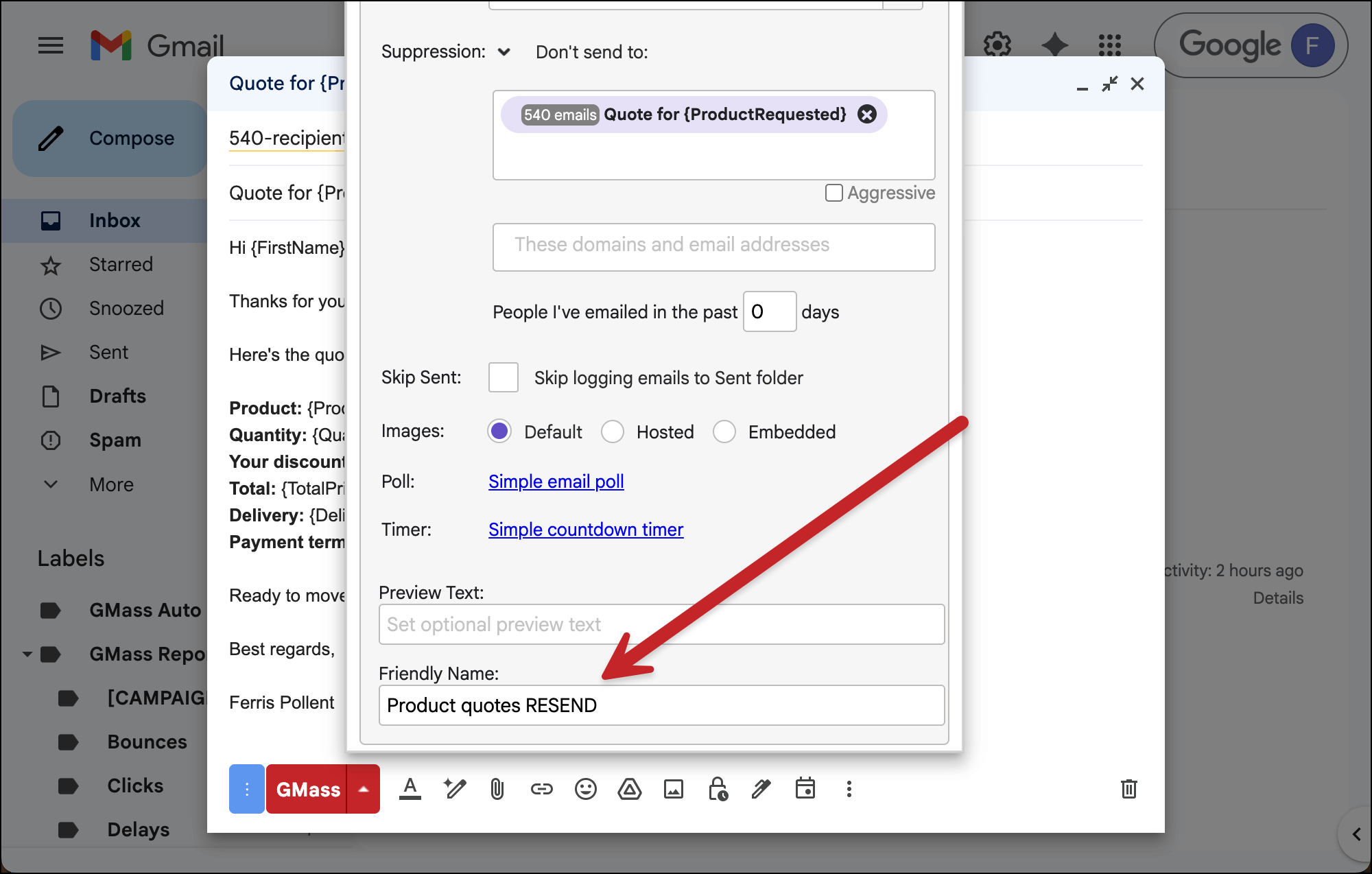 Give the campaign a friendly name